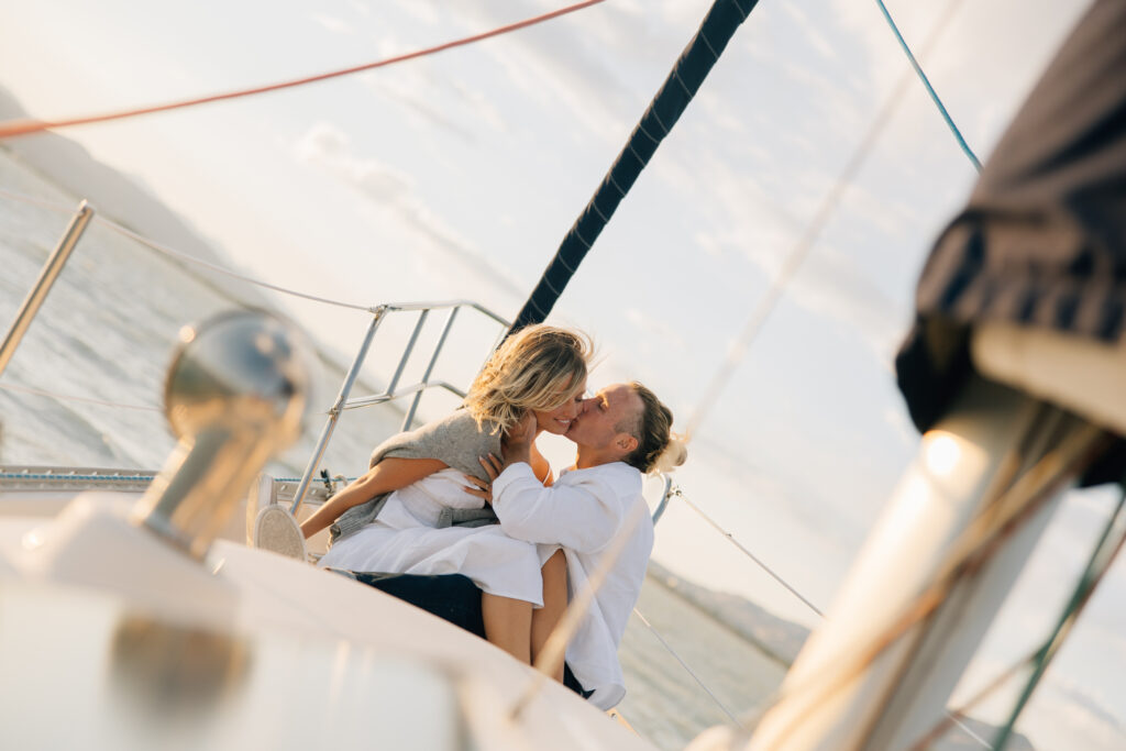 lindon marina, couple on a sail boat